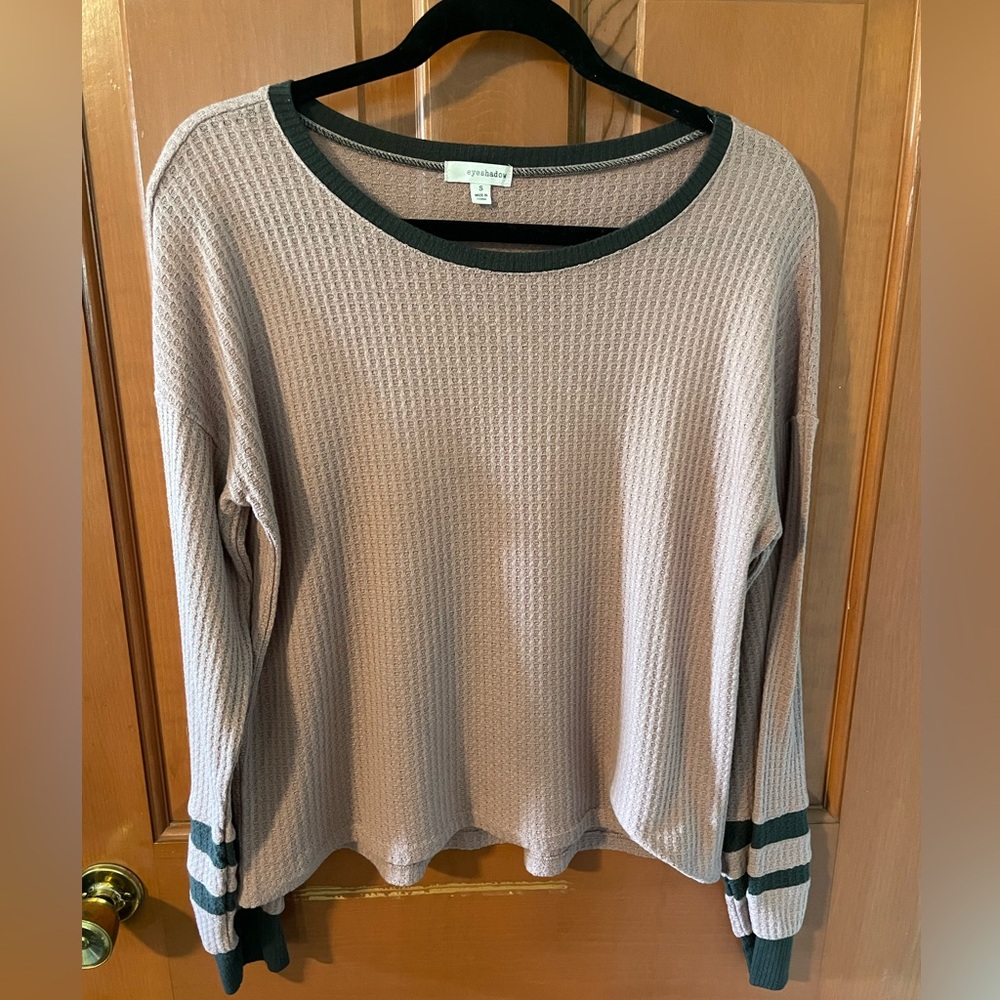 Pink drop shoulder waffle top